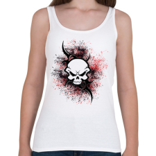 PRINTFASHION absztrakt skull - Női atléta - Fehér női trikó