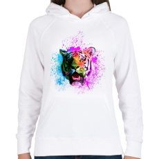 PRINTFASHION absztrakt tigris arc2 - Női kapucnis pulóver - Fehér