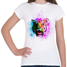 PRINTFASHION absztrakt tigris arc2 - Női póló - Fehér női póló