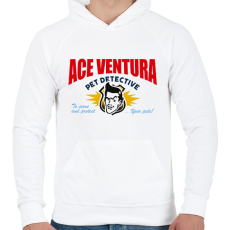 PRINTFASHION Ace Ventura névjegy - Férfi kapucnis pulóver - Fehér
