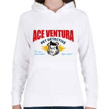 PRINTFASHION Ace Ventura névjegy - Női kapucnis pulóver - Fehér női pulóver, kardigán