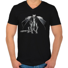 PRINTFASHION Acélsárkány - Férfi V-nyakú póló - Fekete férfi póló