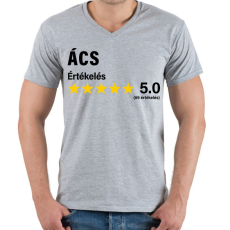 PRINTFASHION Ács Értékelés ***** 5.0 (69 értékelés) - Férfi V-nyakú póló - Sport szürke