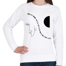 PRINTFASHION Addig légy boldog - Női pulóver - Fehér női pulóver, kardigán