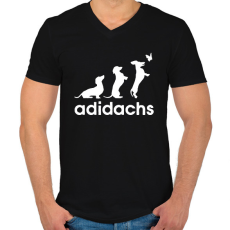 PRINTFASHION Adidachs fehér - Férfi V-nyakú póló - Fekete