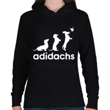PRINTFASHION Adidachs fehér - Női kapucnis pulóver - Fekete női pulóver, kardigán