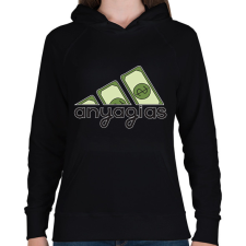 PRINTFASHION adidas anyagias - Női kapucnis pulóver - Fekete női pulóver, kardigán