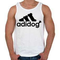 PRINTFASHION Adidog - Férfi atléta - Fehér