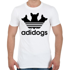 PRINTFASHION Adidogs - Férfi póló - Fehér férfi póló