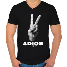 PRINTFASHION ADIOS - Férfi V-nyakú póló - Fekete férfi póló