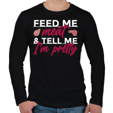 PRINTFASHION Adj húst - Férfi hosszú ujjú póló - Fekete férfi póló