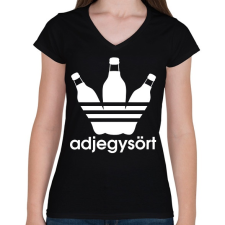 PRINTFASHION Adjegysört - Női V-nyakú póló - Fekete női póló