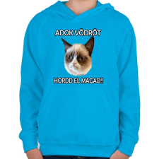 PRINTFASHION Adok vödröt! - Gyerek kapucnis pulóver - Azúrkék gyerek pulóver, kardigán