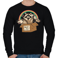 PRINTFASHION Adopt a cat - Férfi pulóver - Fekete
