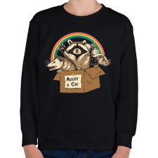 PRINTFASHION Adopt a cat - Gyerek pulóver - Fekete gyerek pulóver, kardigán