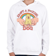 PRINTFASHION Adopt a dog - Gyerek kapucnis pulóver - Fehér