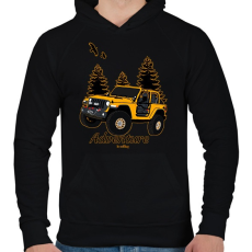 PRINTFASHION adventure is calling - Férfi kapucnis pulóver - Fekete