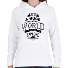 PRINTFASHION Adventure - Női kapucnis pulóver - Fehér
