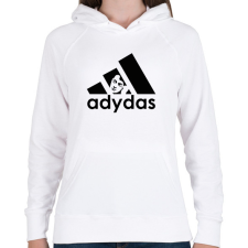 PRINTFASHION Adydas - Márka paródia - Női kapucnis pulóver - Fehér női pulóver, kardigán