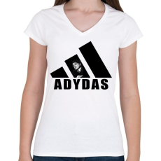 PRINTFASHION Adydas - Női V-nyakú póló - Fehér