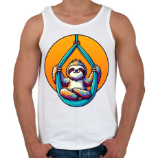 PRINTFASHION Aerial jóga - Férfi atléta - Fehér