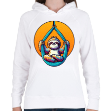 PRINTFASHION Aerial jóga - Női kapucnis pulóver - Fehér női pulóver, kardigán