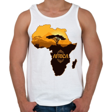 PRINTFASHION Afrika Térkép - Férfi atléta - Fehér atléta, trikó