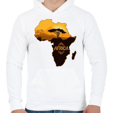 PRINTFASHION Afrika Térkép - Férfi kapucnis pulóver - Fehér férfi pulóver, kardigán