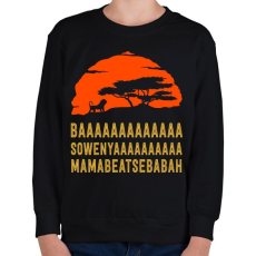 PRINTFASHION Afrikai Oroszlán - Gyerek pulóver - Fekete