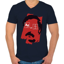 PRINTFASHION Ag or Pb? - Férfi V-nyakú póló - Sötétkék férfi póló