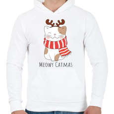 PRINTFASHION Agancsos cica - Férfi kapucnis pulóver - Fehér