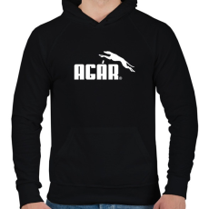 PRINTFASHION Agár / greyhound logó (fehér) - Férfi kapucnis pulóver - Fekete