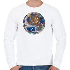 PRINTFASHION Agár kör motívumban - Férfi pulóver - Fehér férfi pulóver, kardigán