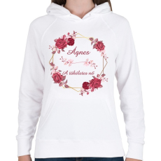 PRINTFASHION Ágnes - Női kapucnis pulóver - Fehér