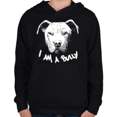 PRINTFASHION Agresszív pitbull - Gyerek kapucnis pulóver - Fekete