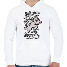 PRINTFASHION Agymenők Soft Kitty - Férfi kapucnis pulóver - Fehér férfi pulóver, kardigán