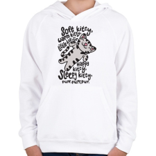PRINTFASHION Agymenők Soft Kitty - Gyerek kapucnis pulóver - Fehér gyerek pulóver, kardigán