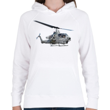 PRINTFASHION AH-1 Cobra - Női kapucnis pulóver - Fehér női pulóver, kardigán