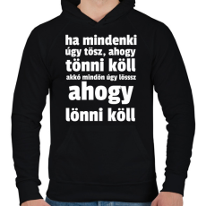 PRINTFASHION ahogy lönni köll... - Férfi kapucnis pulóver - Fekete