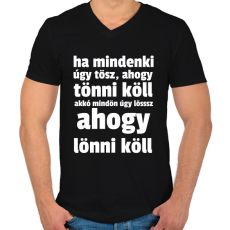 PRINTFASHION ahogy lönni köll... - Férfi V-nyakú póló - Fekete