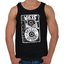 PRINTFASHION Ahol a szó kevés... - Férfi atléta - Fekete atléta, trikó