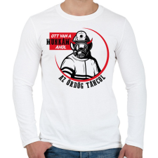 PRINTFASHION Ahol az ördög táncol - Férfi hosszú ujjú póló - Fehér férfi póló