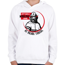 PRINTFASHION Ahol az ördög táncol - Gyerek kapucnis pulóver - Fehér