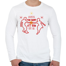PRINTFASHION Ahol van swing - Férfi hosszú ujjú póló - Fehér