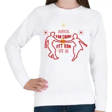 PRINTFASHION Ahol van swing - Női pulóver - Fehér női pulóver, kardigán