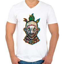PRINTFASHION AHS - Clown - Férfi V-nyakú póló - Fehér férfi póló