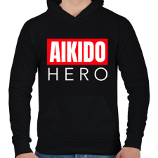 PRINTFASHION AIKIDO HERO - Férfi kapucnis pulóver - Fekete férfi pulóver, kardigán