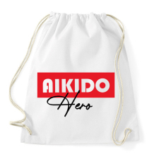 PRINTFASHION Aikido hero - Sportzsák, Tornazsák - Fehér tornazsák