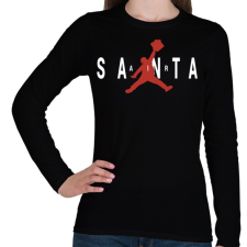 PRINTFASHION Air Santa - Női hosszú ujjú póló - Fekete női póló
