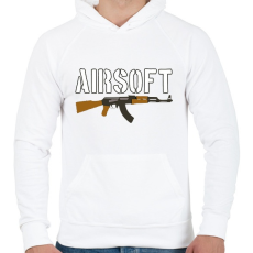 PRINTFASHION Airsoft AK-47 - Férfi kapucnis pulóver - Fehér